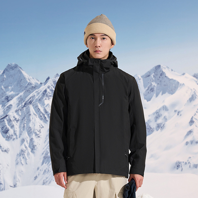 探路者套绒冲锋衣男23秋冬三合一防水登山滑雪服外套TAWWBL91318