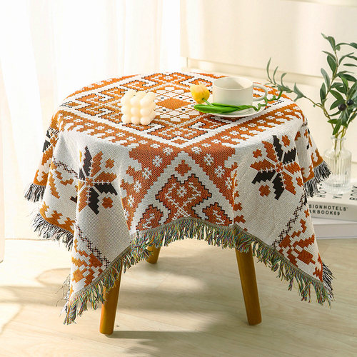雪情家民族风涤棉家用户外桌布