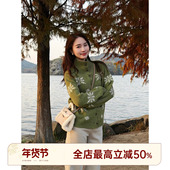 针织衫 邱莹莹 雪花毛衣 绵羊毛100%刺绣立领长袖 HELA AOMI