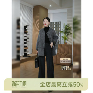 彩宝系列 AOMI 绵羊毛马海毛大衣宽松显瘦外套上衣 HELA 邱莹莹