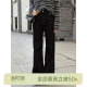 复古阔腿显瘦微喇牛仔裤 邱莹莹 超弹金扣牛仔 AOMI HELA