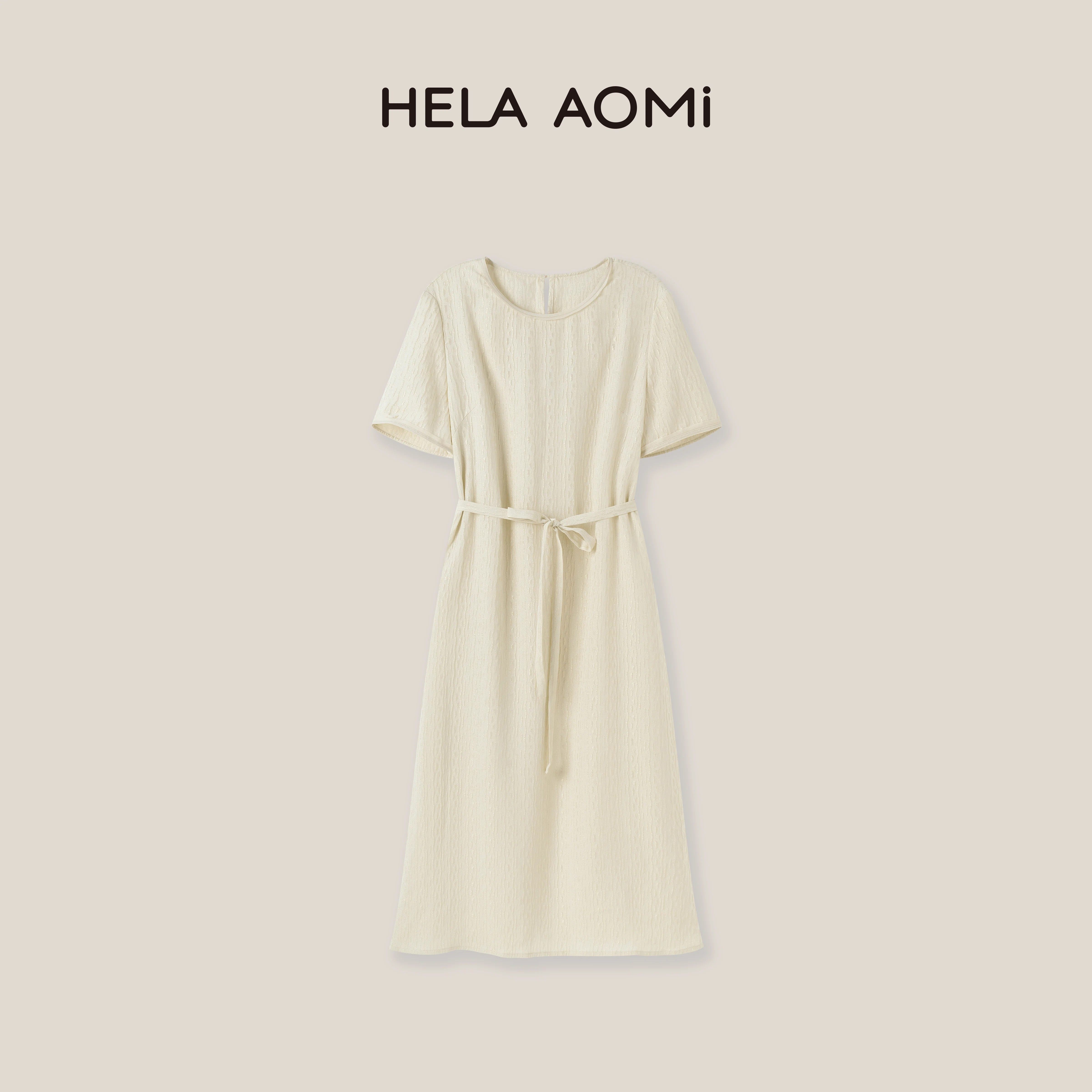 邱莹莹 HELA AOMI"原单线.织金冠乐皱"桑蚕丝19姆米温柔连衣裙