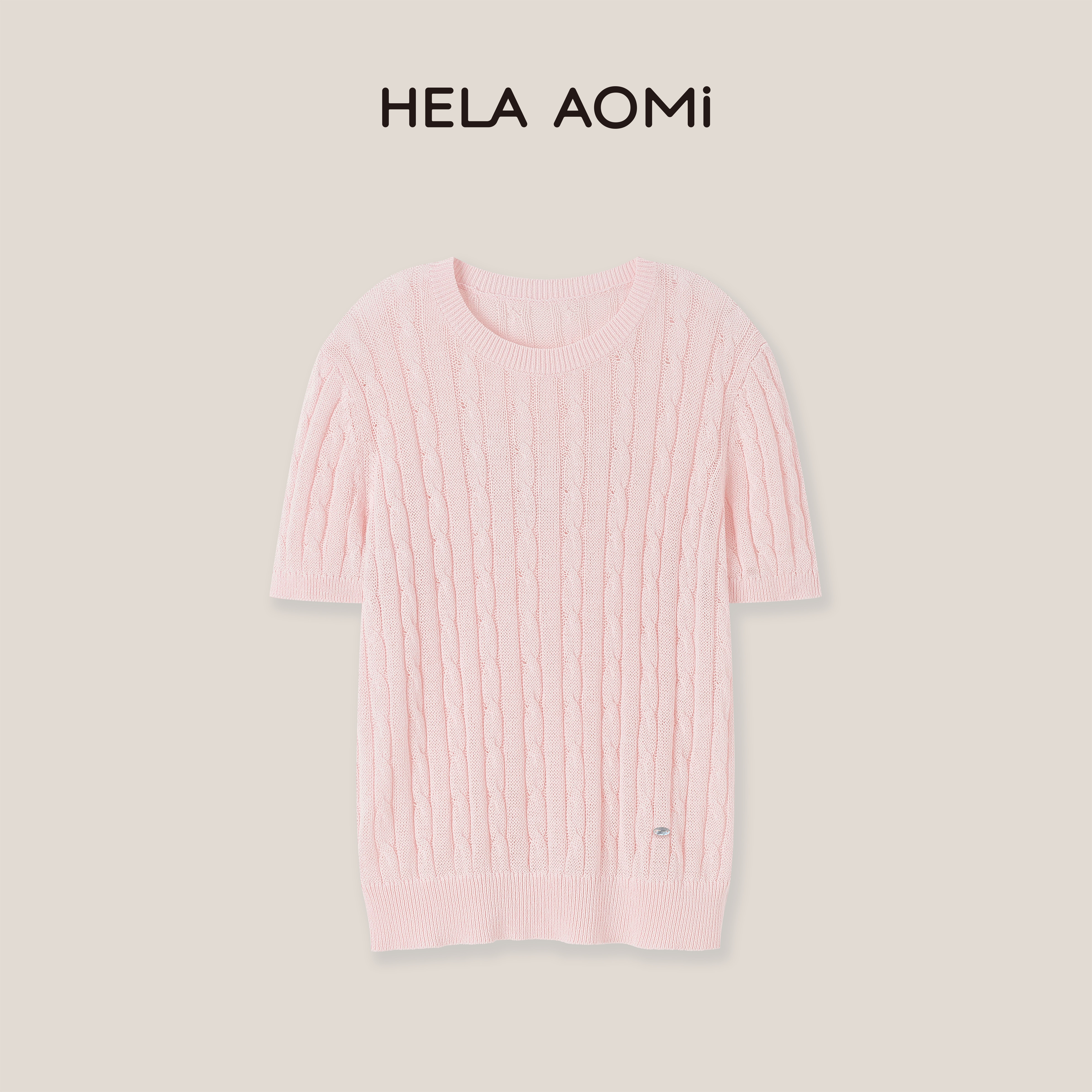 邱莹莹 HELA AOMI "和纸麻花"圆领纹理肌理感垂顺显瘦针织衫