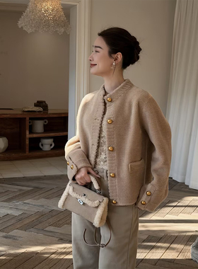 邱莹莹HELA AOMI “ce 环球巴黎”100%绵羊毛高级感短款香风皮草