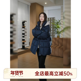 邱莹莹 HELA AOMI “高端线.撞色羽绒”白鸭绒复古轻美式羽绒服