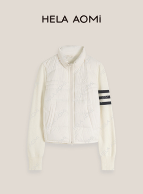 邱莹莹HELA AOMI “轻羽”白鸭绒+绵羊毛针织袖拼接羽绒服