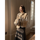 皮毛一体 邱莹莹 双面穿.马拉加米 AOMI 羊毛革软糯皮草 HELA