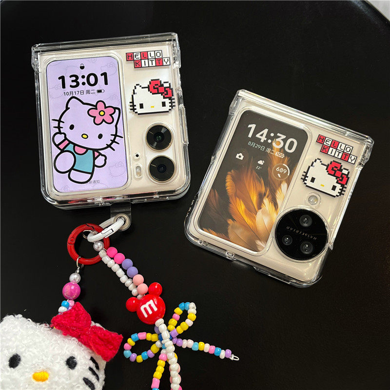 适用oppofindn3flip手机壳新款透明卡通oppo小折叠屏findn2flip保护套可爱手提挂绳支架女网红限量版怎么样,好用不?