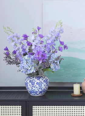 ins风新款仿真飞燕草客厅玄关装饰插花摆件家居餐桌假花花艺