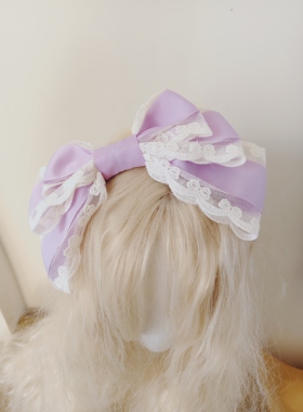 原创手作 新紫色蕾丝蝴蝶结KC
