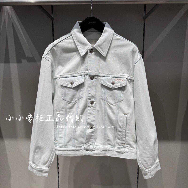 CK Jeans专柜正品 2026春夏新款男士美式复古绣标牛仔外套4RF722G