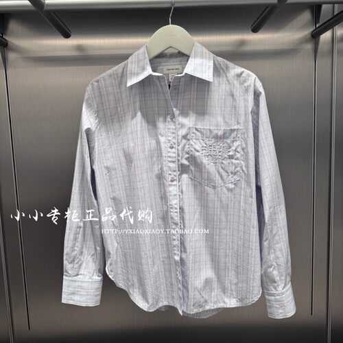 CKJeans刺绣校园风长袖衬衫