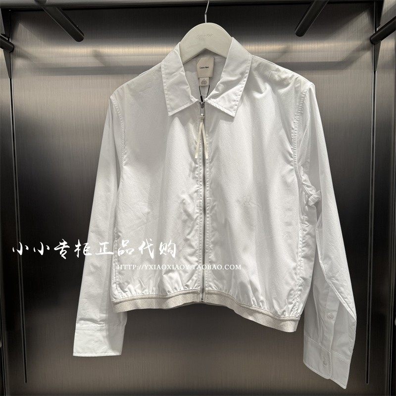 CK Jeans专柜正品 2025冬季新款女士休闲短款长袖衬衫外套44D110G