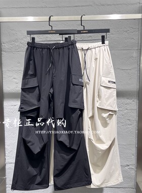 VETEMENTS维特萌专柜正品 24秋女士刺绣阔腿口袋工装裤 34565002