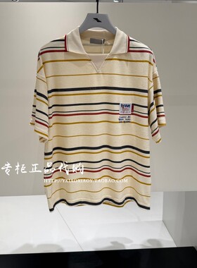 INXX专柜正品 2026夏款男女时尚宽松条纹翻领短袖T恤 XSG2010100