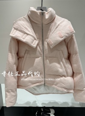 INXX专柜正品 2024冬款TOFOURTH可脱卸帽绒面时尚棉服 TFE4160161