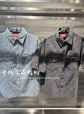 SprayGround鲨鱼专柜正品 2025夏款男女时尚短袖牛仔衬衫W1120404