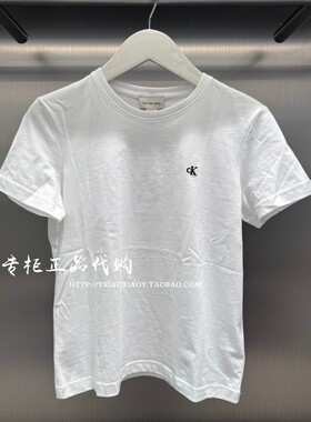 CK Jeans专柜正品 2026春夏新款女士简约刺绣纯棉短袖T恤 47B224G