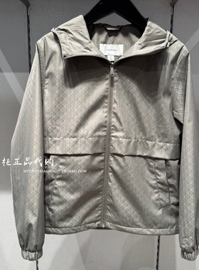 CK Jeans专柜正品 2026春夏新款男士暗纹老花满印连帽外套4RF522G