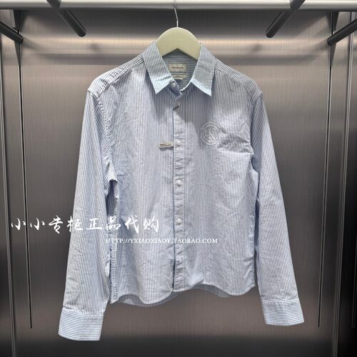 CKJeans刺绣条纹长袖衬衫