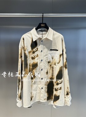 INXX专柜正品 2024秋款TOFOURTH男女个性做脏长袖衬衫 TFE3040034