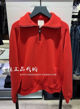 CKJeans专柜正品 2025早春女本命年新年红半拉链卫衣 40432WF