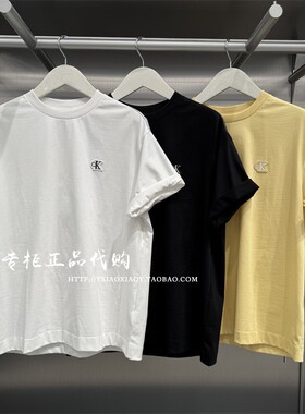 CK Jeans专柜正品 2025早秋新款男士刺绣徽标宽松短袖T恤 4RC222G