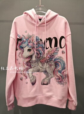 轻奢潮牌TCH专柜正品 2026春款潮酷独角兽烫钻连帽卫衣T78A126096