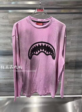 SprayGround鲨鱼专柜正品 2026春款男女时尚圆领长袖T恤 W1210302
