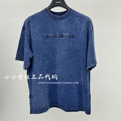 TOFOURTH水洗色刺绣短袖T恤