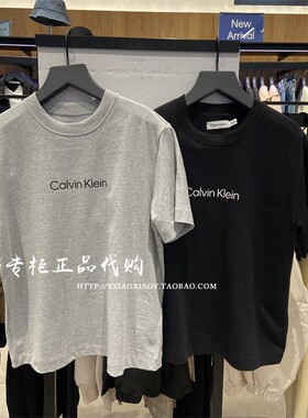 CK Jeans专柜正品 24春款女士字母舒适纯棉圆领短袖T恤 40WH113