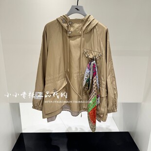 INXX专柜正品 2026春款男女时尚个性带丝巾连帽外套 XGG1140046