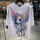 T恤 轻奢潮牌TCH专柜正品 2025秋冬男女烫钻小马短袖 T75C10E9063