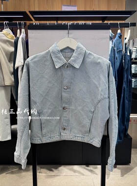 CK Jeans专柜正品 2026春夏新款女士复古老花翻领牛仔外套47F496G