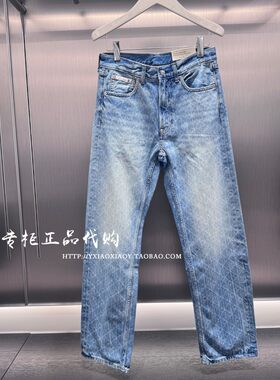 CKJeans老花满印直筒牛仔裤