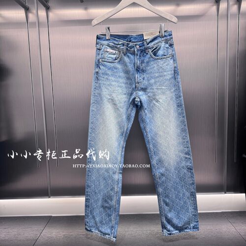 CKJeans老花满印直筒牛仔裤