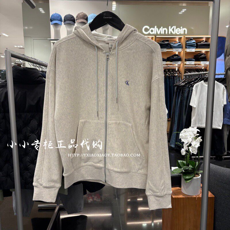 CK Jeans专柜正品 2026秋冬款男士美式刺绣开衫卫衣外套 A4RJ036G
