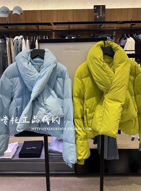 CK Jeans专柜正品 25秋冬新款女士可拆卸围巾领鸭绒羽绒服44D518G