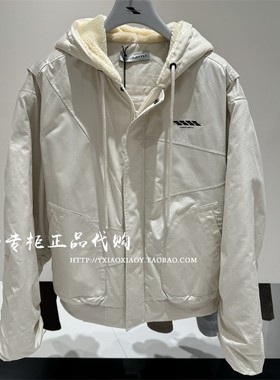 INXX专柜正品 2024冬款TOFOURTH男女拼接印花棉衣棉服 TFE4160277