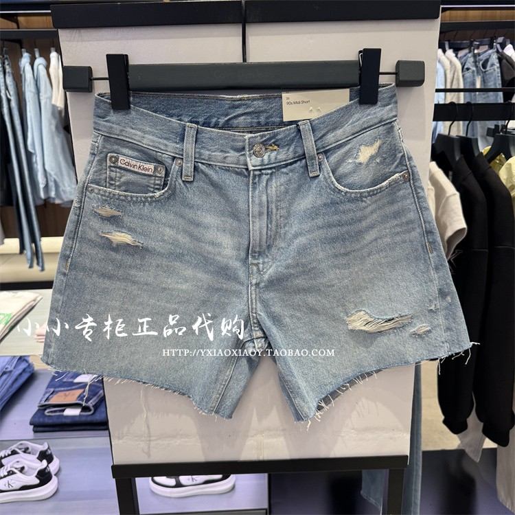 CKJeans正品破洞牛仔短裤
