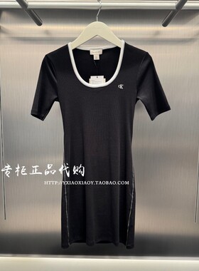 CK Jeans专柜正品 2026春夏新款女士辣妹U领性感连衣裙 47F224G