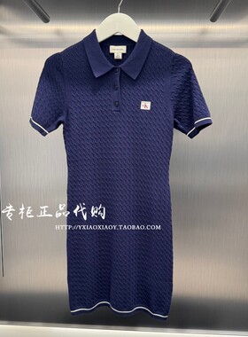 CK Jeans专柜正品 2026春夏新款女士POLO领绞花针织连衣裙47F323G