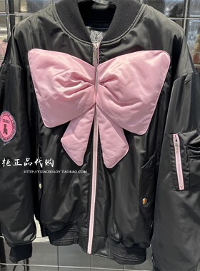 轻奢潮牌TCH专柜正品 26春款蝴蝶结风棒球领棉服外套 T78A186001