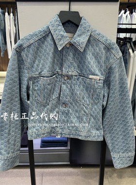 CK Jeans专柜正品 2025早秋新款女士复古满印纯棉牛仔外套47C782G
