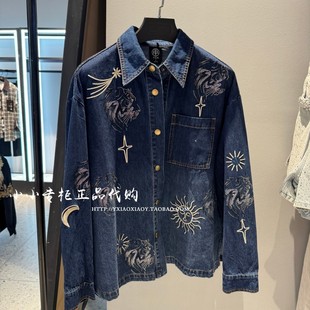 烫钻复古牛仔外套 女装 T75C06E1003 2025秋款 轻奢潮牌TCH专柜正品