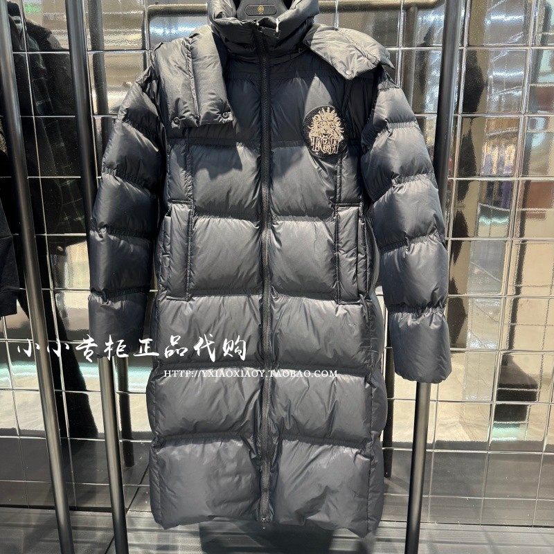 轻奢潮牌TCH专柜正品 2025冬款烫钻连帽长款羽绒服 T75C19E9018