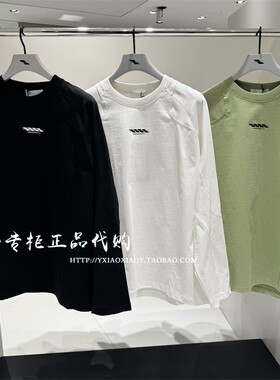 INXX专柜正品 2025春款男女印花简约宽松打底长袖T恤 XWF1010183