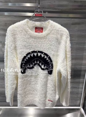 SprayGround鲨鱼专柜正品 2026春款男女同款套头圆领毛衣W1212801