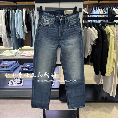 CKJeans正品新款猫须直筒牛仔裤
