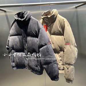 SprayGround鲨鱼专柜正品 2023冬款男女绒面刺绣羽绒服 W0941307